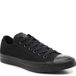 Unisex Black-Black Converse Low Tops 5.5M/7 W